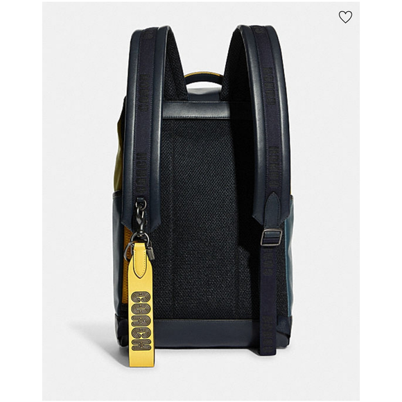 Coach Loop key fob with Coach Patch gunmetal retro yellow - Picture 2 of 12